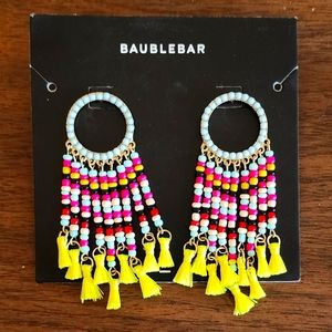 BaubleBar Multicolor Beaded Tassel Drop Statement Earrings